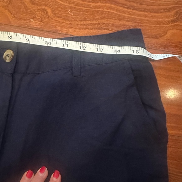 Boston Proper Navy Wide-Leg Trousers - Picture 9 of 11
